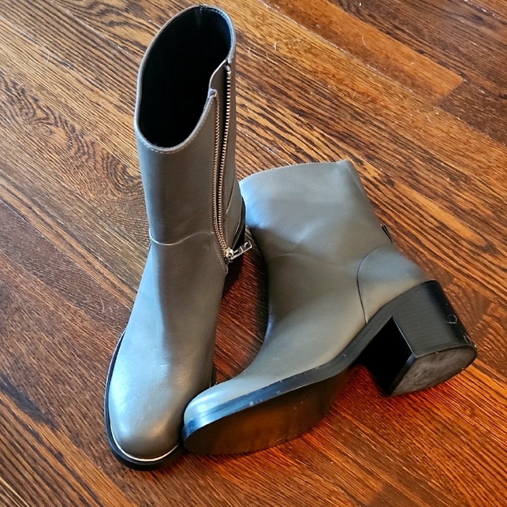 All Saints Gray Heeled Boots